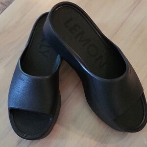 LEMON JELLY Black Slide Sandals